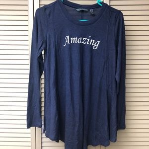 Any Body Long Sleeve Lounge Top Size XS